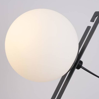 Table Lamp with Adjustable Glass Globe - Modern Mid Century Gold