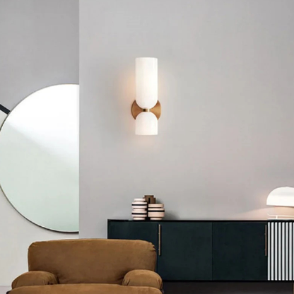 Modern Hourglass Glass Wall Sconce - Dual-Globe Geometric Wall Light