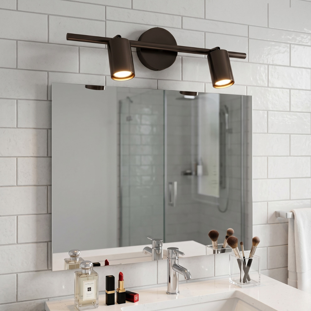 Led vanity lights with Adjustable Twin Cylinder Heads - Industrial Modern