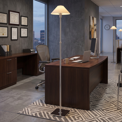Adjustable floor lamp with Telescoping Steel Frame - Industrial Minimalist