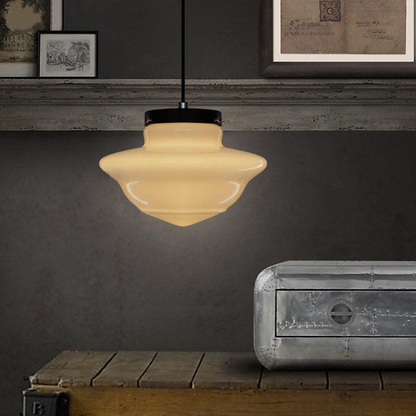 Architectural Frosted Glass Pendant Series — Minimalist Matte White Sconce