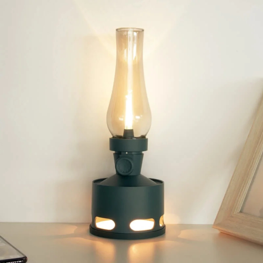 Mid-Century Modern Rechargeable LED Lantern - Vintage Battery Table Lamp