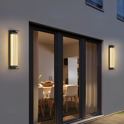 Entryway light fixtures with Vertical Stainless Steel Frame - Industrial Modern