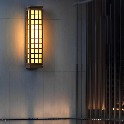 Porch Light with Stainless Steel Housing and Stone Texture - Weather Ready