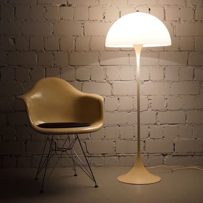 Modern Floor Lamp with Dome Shade and Trumpet Base - Scandinavian Style