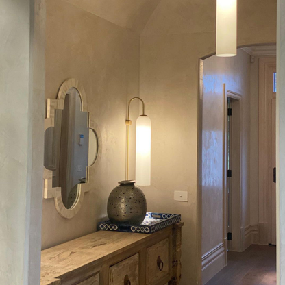 Modern Capsule Glass Wall Sconce - Elongated Gooseneck Pill Light
