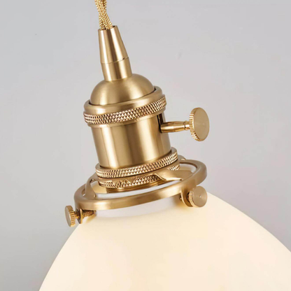Ribbed Dome Hanging Lamp in White Ceramic - Scandinavian Style Decor