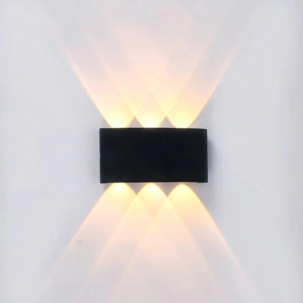 Modern Indoor - Outdoor Multi-Beam Up and Down Wall Sconce – Scalloped Fan Light Effect