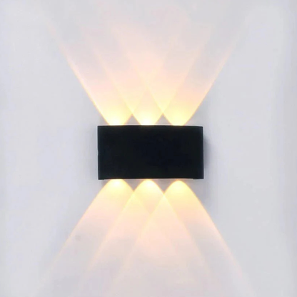 Modern Indoor - Outdoor Multi-Beam Up and Down Wall Sconce – Scalloped Fan Light Effect