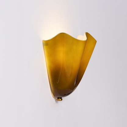 Modern Ruffled Glass Wall Sconce - Organic Blooming Flower Wall Lamp