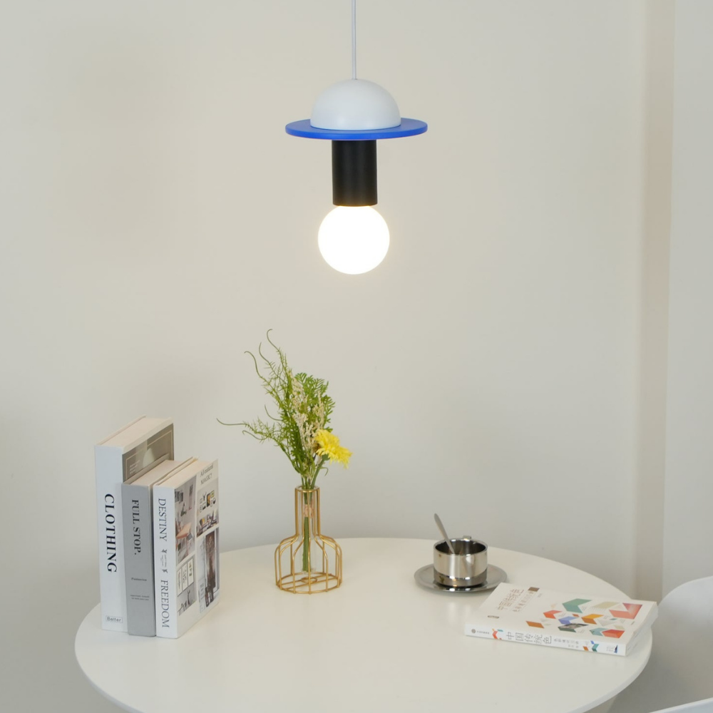 Nordic Geometric Wood Pendant Light - Modern Hand-Turned Orbital Hanging Lamp