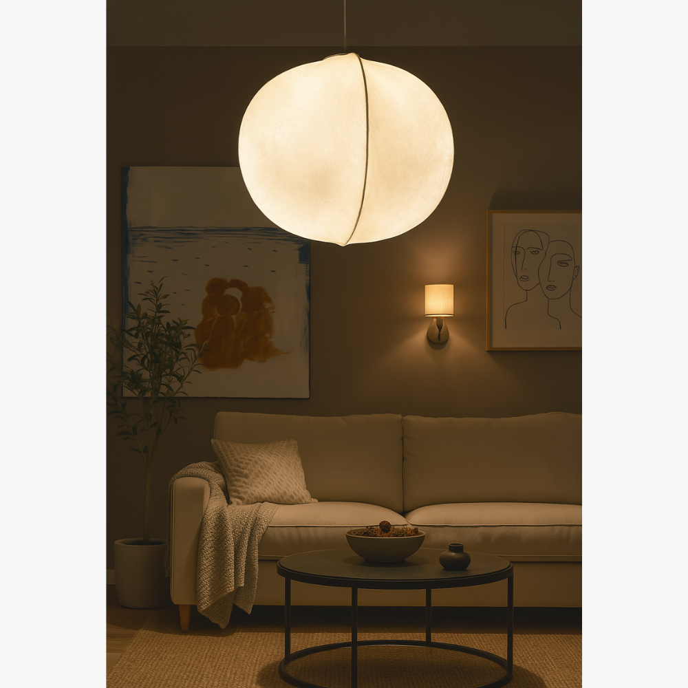 Modern Wabi-Sabi Fiber Pendant Light - Minimalist Cloud-Inspired Hanging Lamp