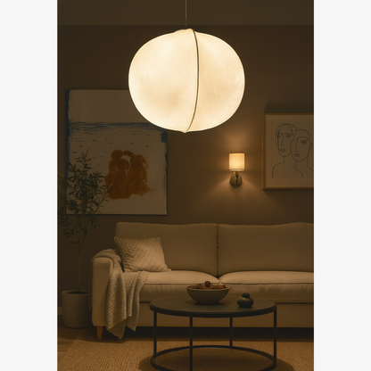 Modern Wabi-Sabi Fiber Pendant Light - Minimalist Cloud-Inspired Hanging Lamp