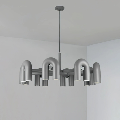 Modern U-Shaped Modular Chandelier - Sculptural Arch Tubular Pendant Light