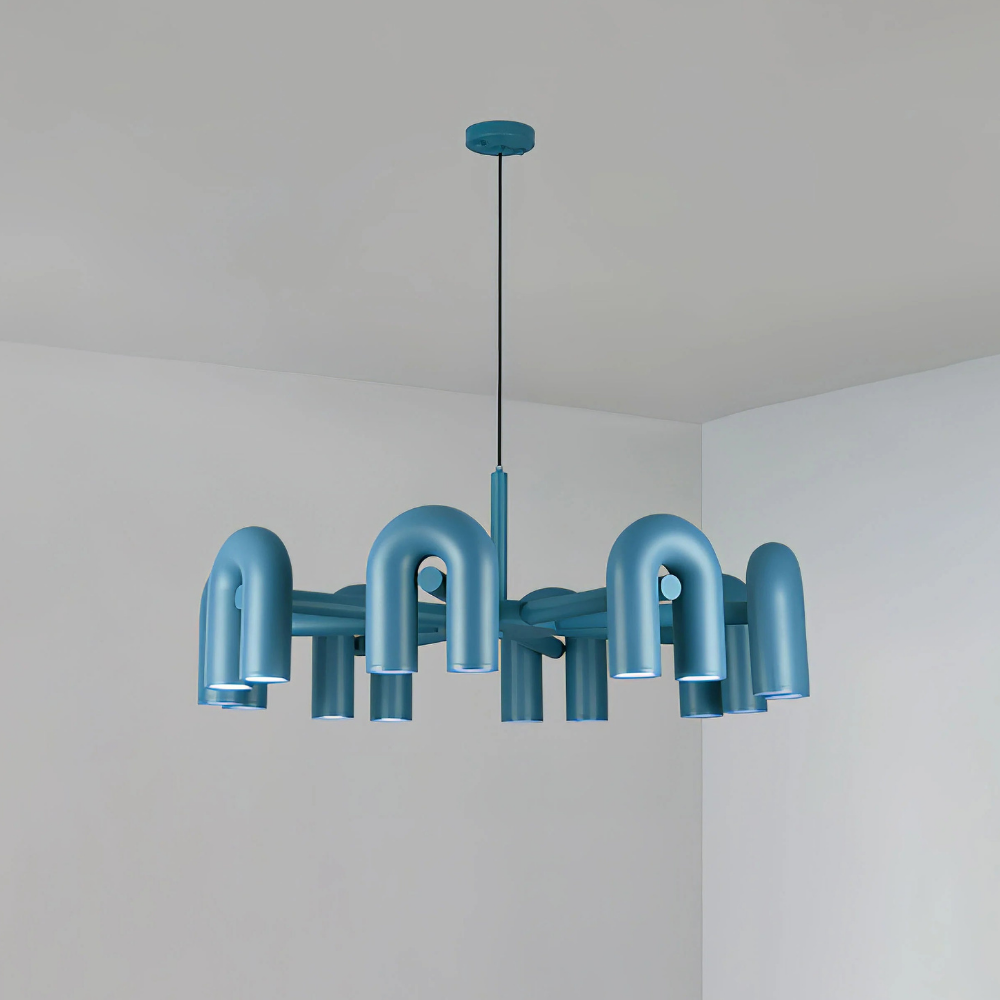 Modern U-Shaped Modular Chandelier - Sculptural Arch Tubular Pendant Light
