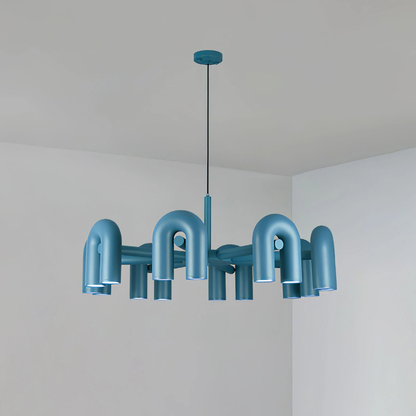 Modern U-Shaped Modular Chandelier - Sculptural Arch Tubular Pendant Light