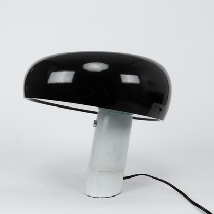 Architectural Marble Base Accent Lamp - Minimalist Glossy Stone Pedestal Light