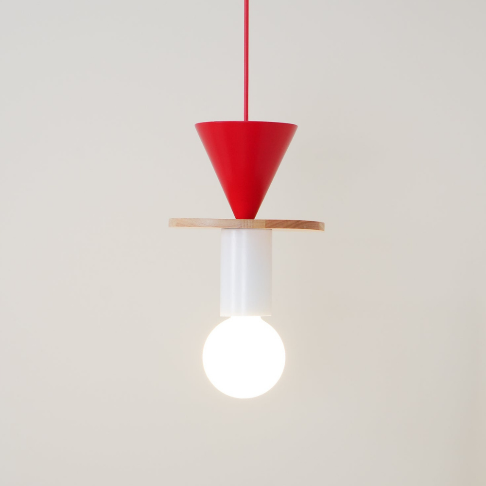 Nordic Geometric Wood Pendant Light - Modern Hand-Turned Orbital Hanging Lamp