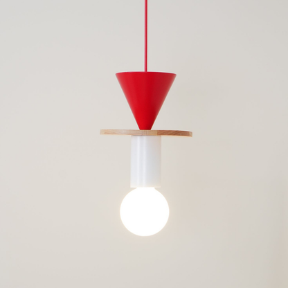 Nordic Geometric Wood Pendant Light - Modern Hand-Turned Orbital Hanging Lamp
