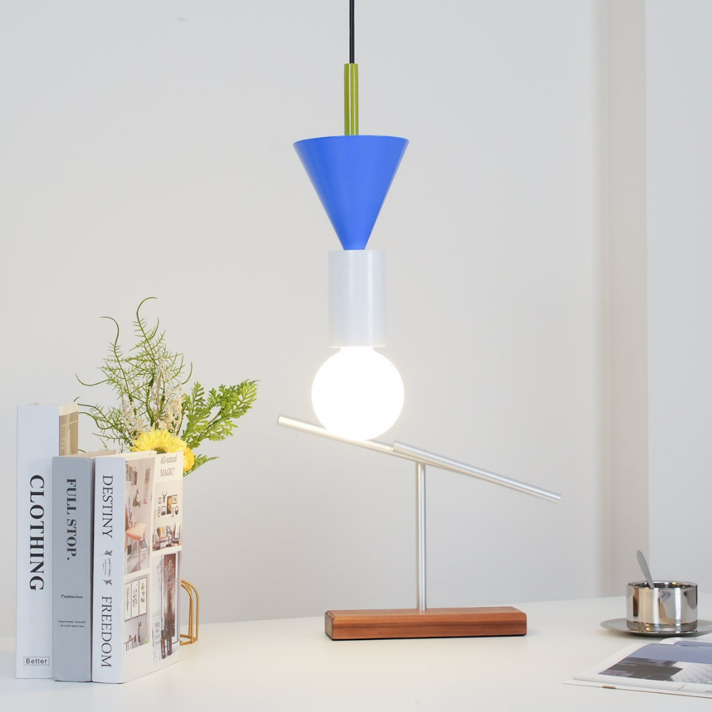 Nordic Geometric Wood Pendant Light - Modern Hand-Turned Orbital Hanging Lamp
