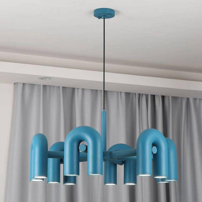 Modern U-Shaped Modular Chandelier - Sculptural Arch Tubular Pendant Light