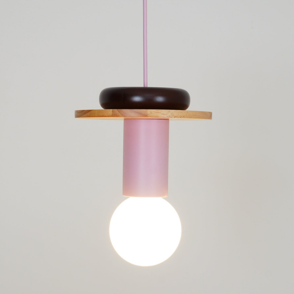 Nordic Geometric Wood Pendant Light - Modern Hand-Turned Orbital Hanging Lamp