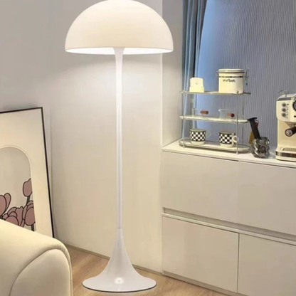 Modern Floor Lamp with Dome Shade and Trumpet Base - Scandinavian Style