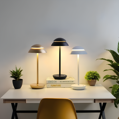 Scandinavian Minimalist Cordless LED Table Lamp - Dimmable Rechargeable Light