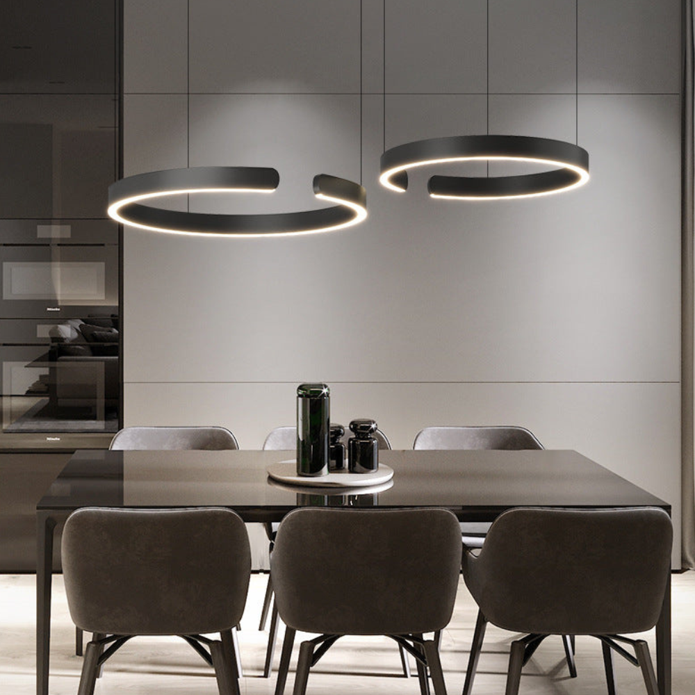 LED Ceiling Fixture with Adjustable Cable - Contemporary Ring Design