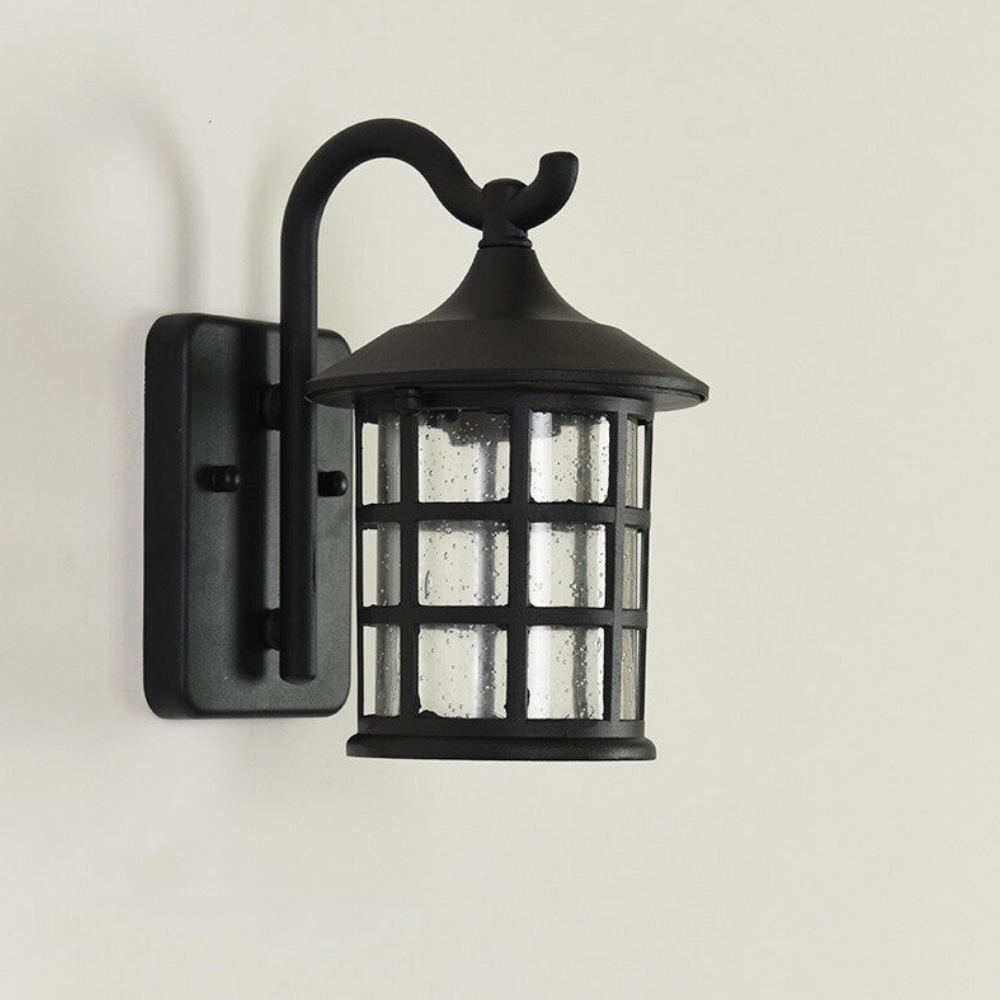 Led porch lantern with Classic European Silhouette and Black or Bronze Finish - Contemporary Sconce