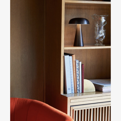Mushroom Table Lamp with Metal Dome Shade - Modern Mid Century