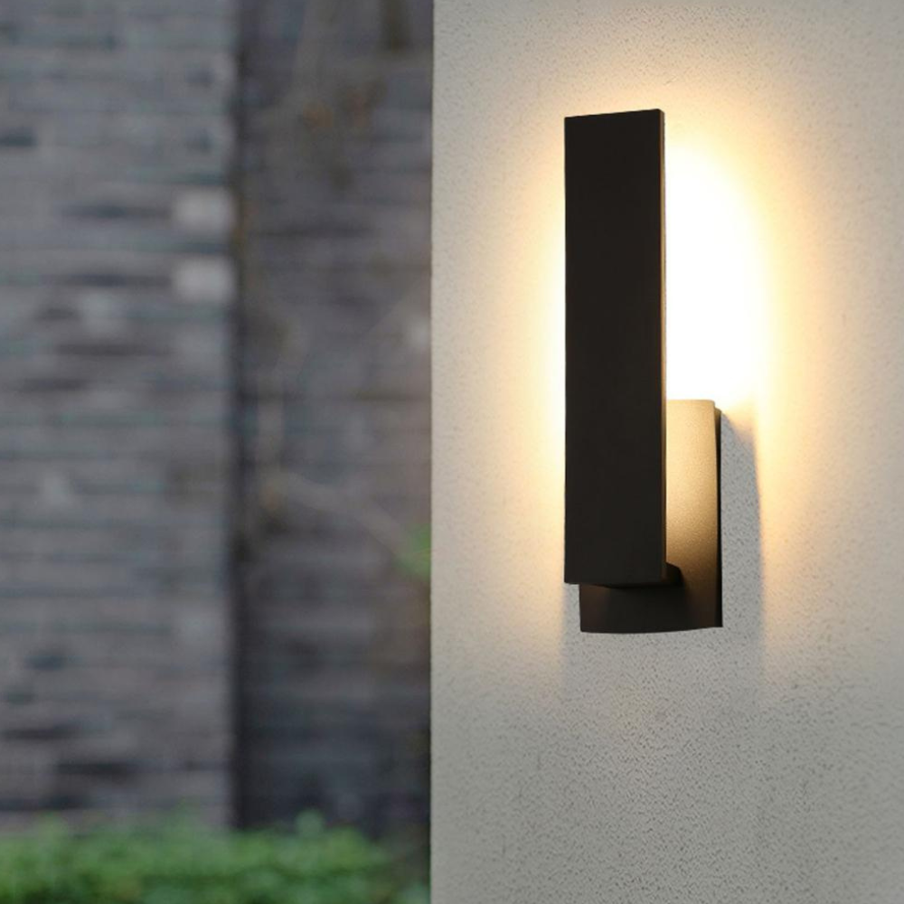Permanent Outdoor House Lights with Layered Architectural Profile - Modern Sconce