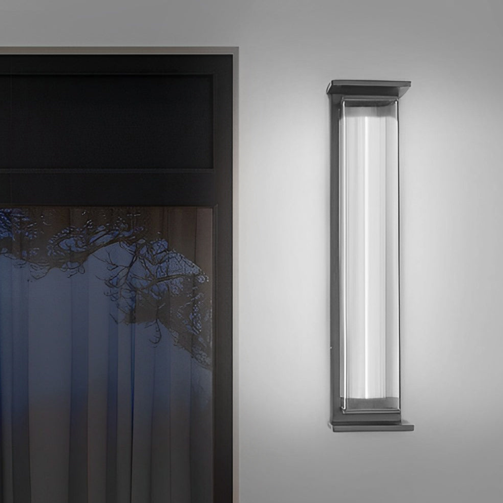 Entryway light fixtures with Vertical Stainless Steel Frame - Industrial Modern