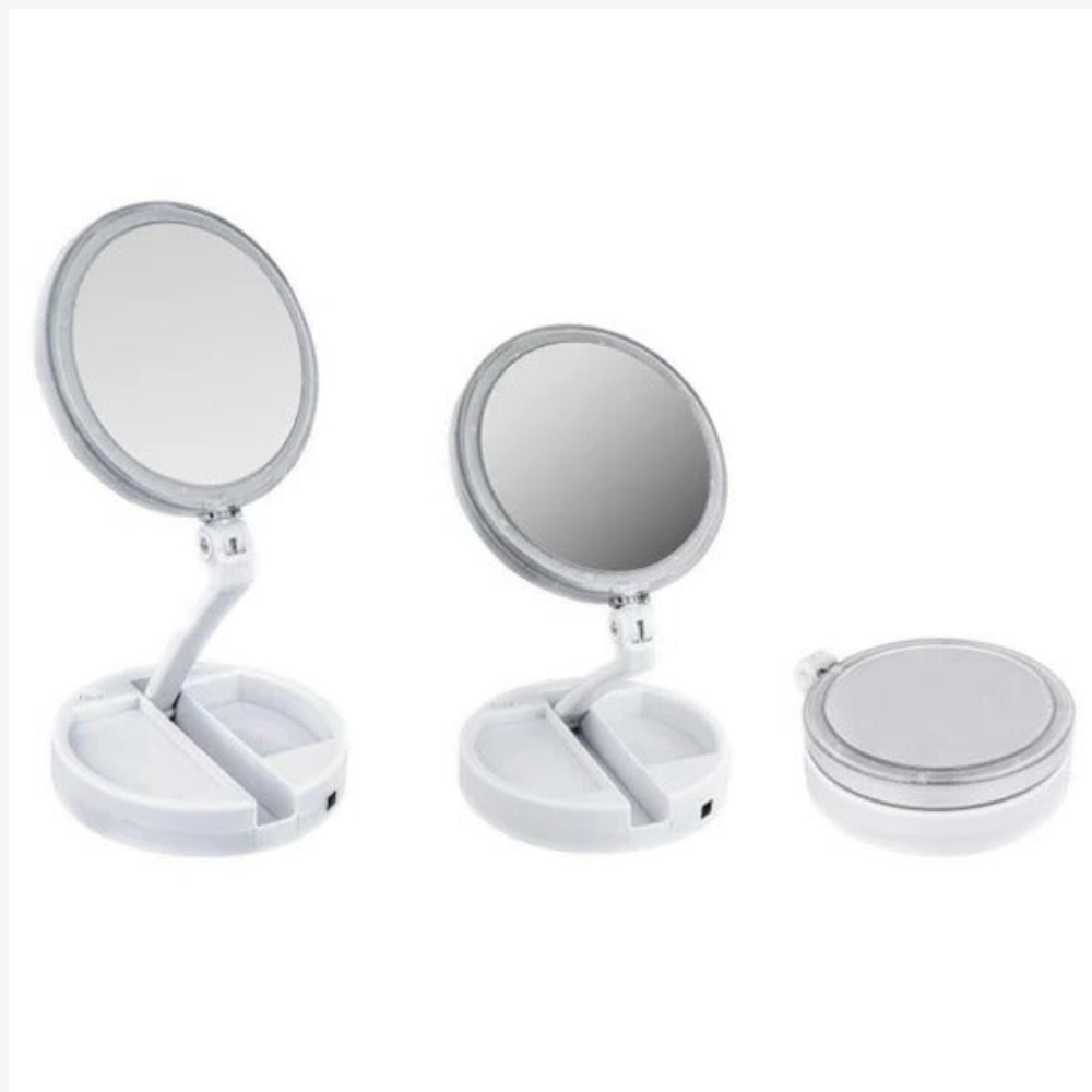 Led makeup mirror with Circular Halo Radiance - Modern Minimalist