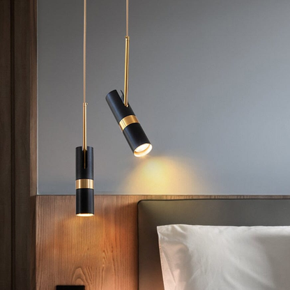 Adjustable Directional Hanging Lamp with Metallic Band - Modern Minimalist