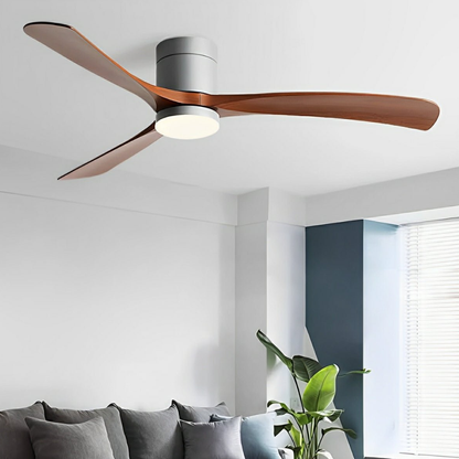 LED Ceiling Fan with Low Profile Design and Reversible DC Motor - Nordic Style