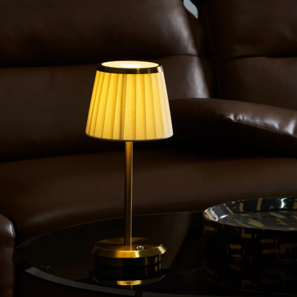 Rechargeable Desk Lamp with Iron Base - Portable Art Deco Style
