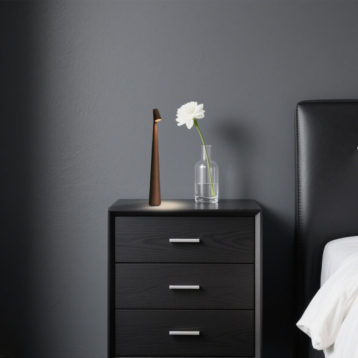 Modern Minimalist Nordic Cone Table Lamp - Tapered LED Desk Nightlight