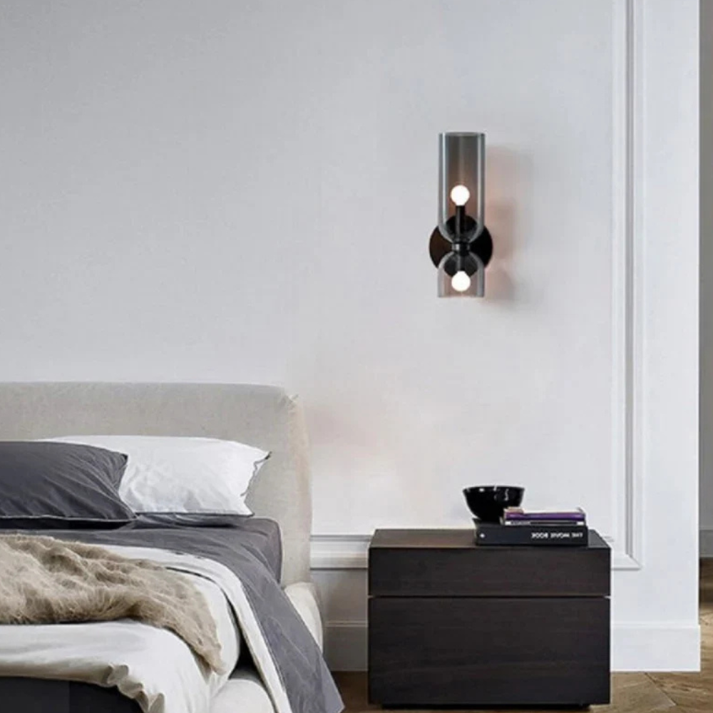 Modern Hourglass Glass Wall Sconce - Dual-Globe Geometric Wall Light