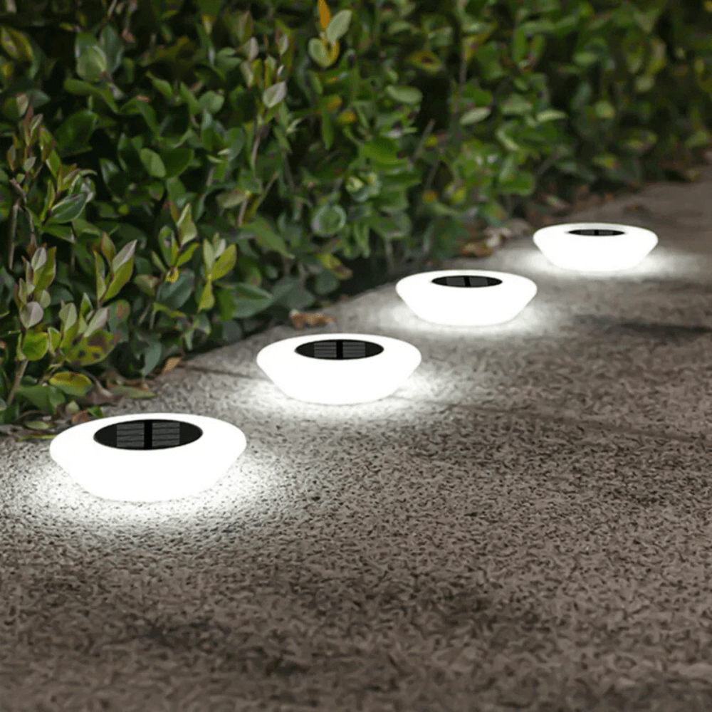 Solar Powered Outdoor Pathway Light with Head and Garden Stake