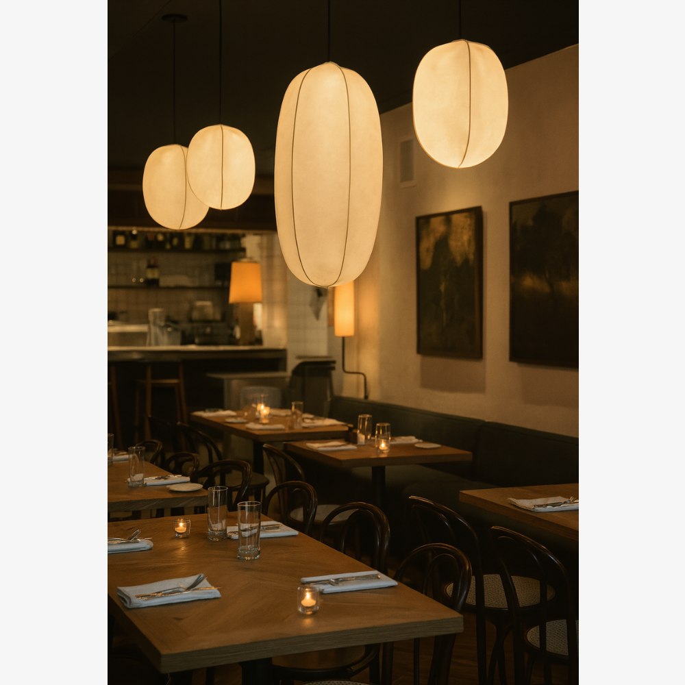 Modern Wabi-Sabi Fiber Pendant Light - Minimalist Cloud-Inspired Hanging Lamp