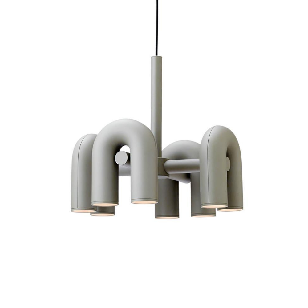 Modern U-Shaped Modular Chandelier - Sculptural Arch Tubular Pendant Light