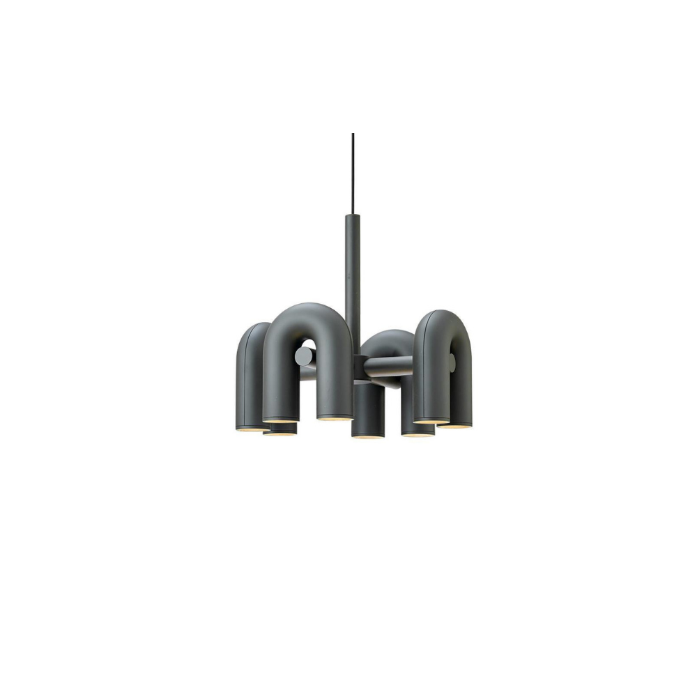Modern U-Shaped Modular Chandelier - Sculptural Arch Tubular Pendant Light