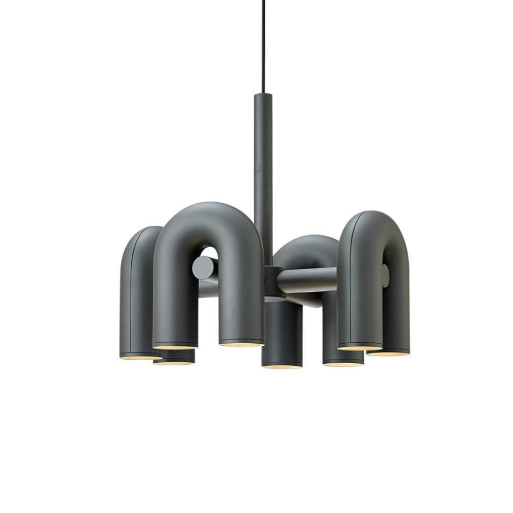 Modern U-Shaped Modular Chandelier - Sculptural Arch Tubular Pendant Light
