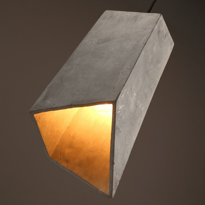 Modern Asymmetric Concrete Pendant Light - Geometric Industrial Hanging Lamp