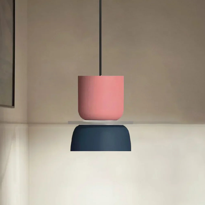 Stacked Bowl Hanging Lamp with Matte Finish - Nordic Geometric Style