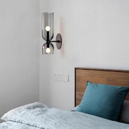 Modern Hourglass Glass Wall Sconce - Dual-Globe Geometric Wall Light