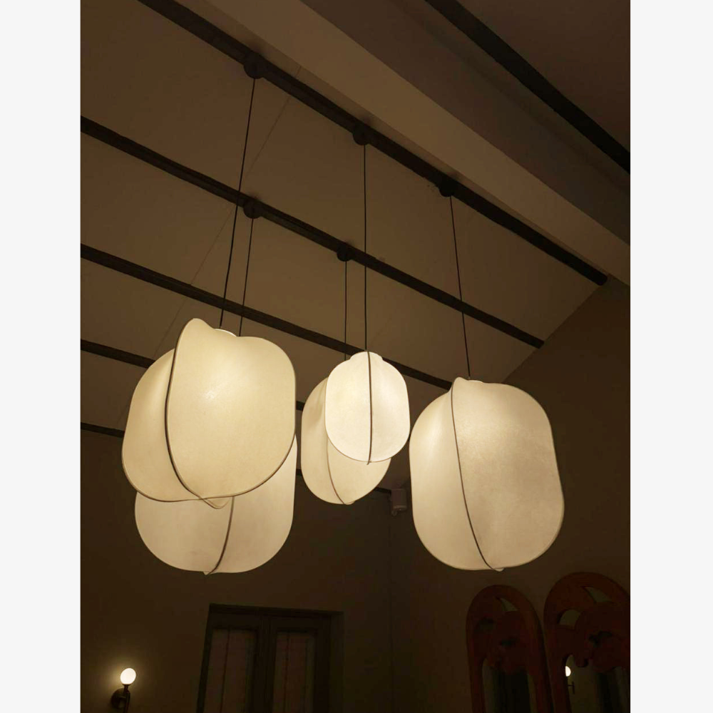 Modern Wabi-Sabi Fiber Pendant Light - Minimalist Cloud-Inspired Hanging Lamp