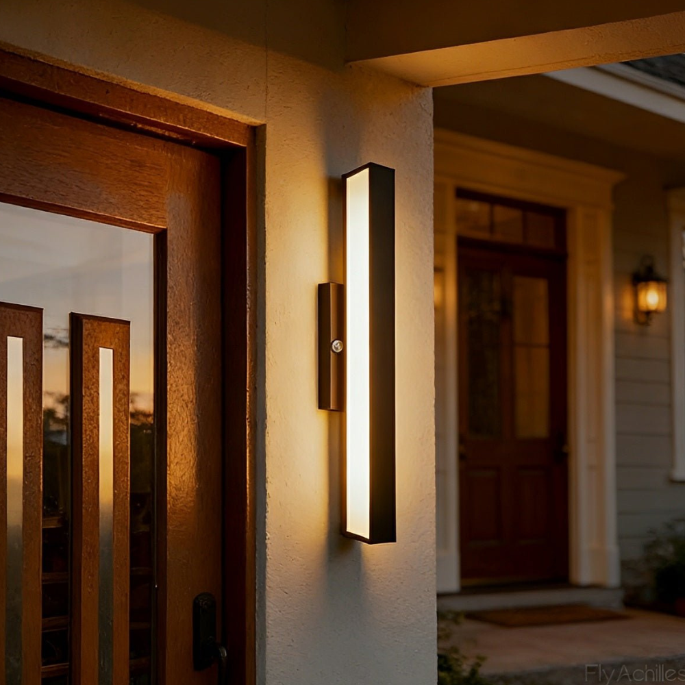 Solar Motion Lights Outdoor with Linear Stainless Steel Frame - Nordic