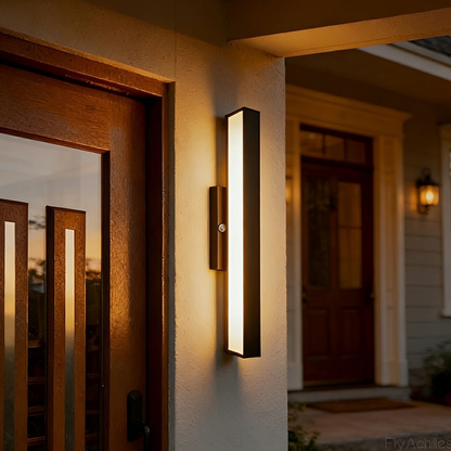 Solar Motion Lights Outdoor with Linear Stainless Steel Frame - Nordic